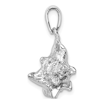 Sterling Silver 3D Conch Shell Pendant – view 3