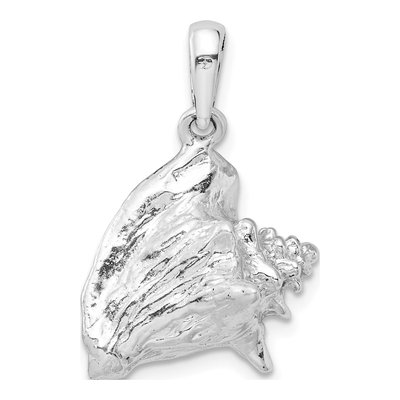 Sterling Silver 3D Conch Shell Pendant – view 5