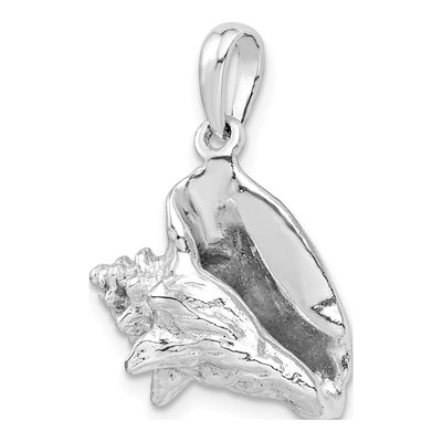 Sterling Silver 3D Conch Shell Pendant – view 7
