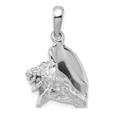 Sterling Silver 3D Conch Shell Pendant