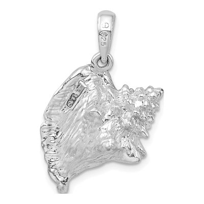 Sterling Silver 3D Conch Shell Pendant – view 5