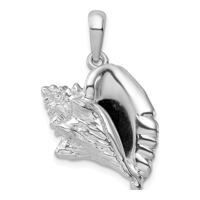 Sterling Silver 3D Conch Shell Pendant