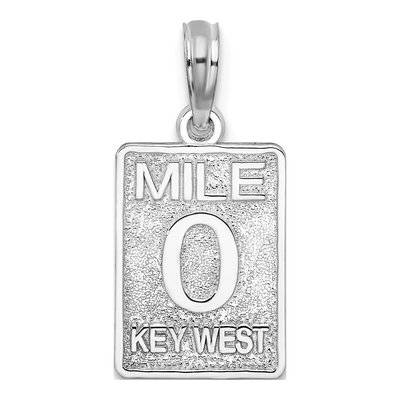 Sterling Silver Key West Mile Marker Pendant