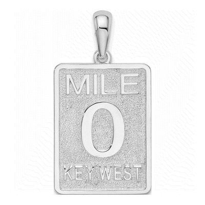 Sterling Silver Key West Mile Marker Pendant