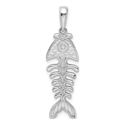 Sterling Silver 3D Fishbone Pendant – view 4