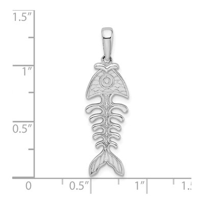 Sterling Silver 3D Fishbone Pendant – view 5