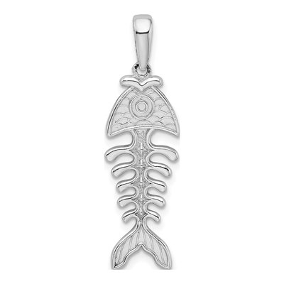 Sterling Silver 3D Fishbone Pendant