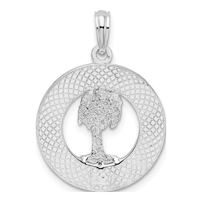 Sterling Silver Siesta Key Palm Tree Pendant – view 5