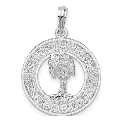 Sterling Silver Siesta Key Palm Tree Pendant