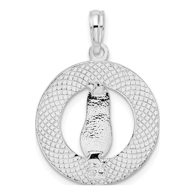 Sterling Silver Siesta Key Florida Flip-Flop Pendant – view 5