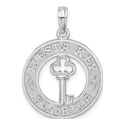 Sterling Silver Siesta Key Florida Pendant