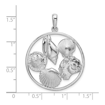 Sterling Silver Shells Circle Pendant – view 7