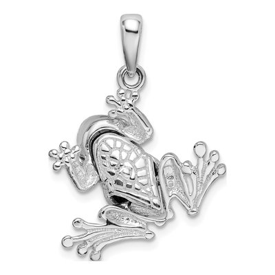 Sterling Silver Bug Eyed Frog Pendant – view 5