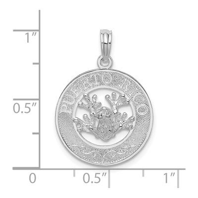Sterling Silver Puerto Rico Frog Pendant – view 5