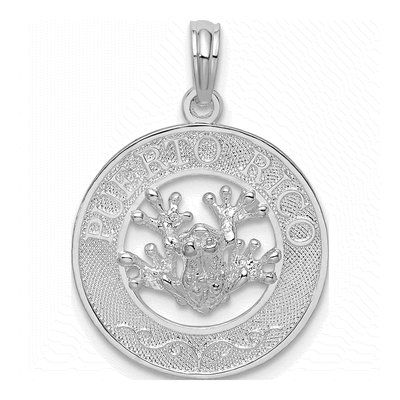 Sterling Silver Puerto Rico Frog Pendant