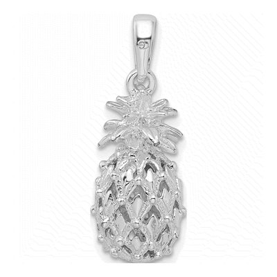 Sterling Silver 3D Pineapple Pendant – view 4