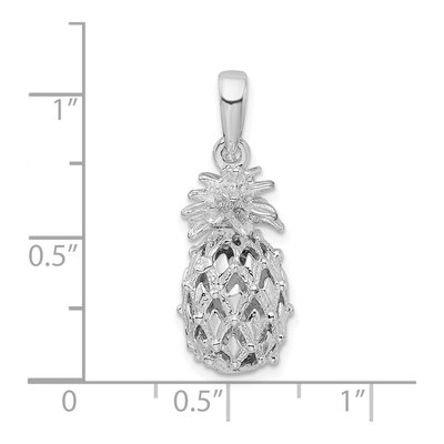 Sterling Silver 3D Pineapple Pendant – view 6