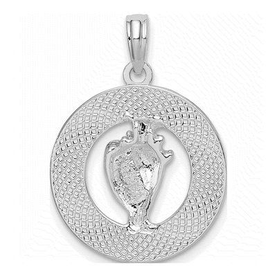 Sterling Silver Bahamas Circle Shell Pendant – view 4