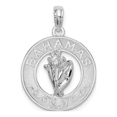 Sterling Silver Bahamas Circle Shell Pendant