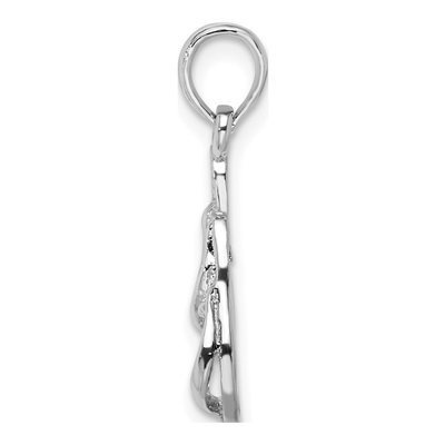Sterling Silver 3D Flip-Flops Pendant – view 3