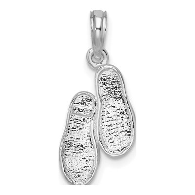 Sterling Silver 3D Flip-Flops Pendant – view 4