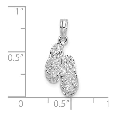 Sterling Silver 3D Flip-Flops Pendant – view 5