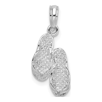 Sterling Silver 3D Flip-Flops Pendant
