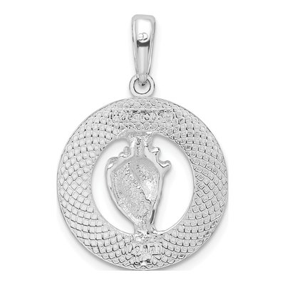 Sterling Silver Antigua Shell Circle Pendant – view 4