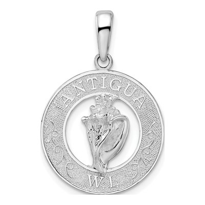 Sterling Silver Antigua Shell Circle Pendant