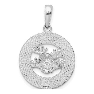 Sterling Silver Antigua W.i Circle Frog Pendant – view 4
