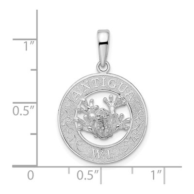 Sterling Silver Antigua W.i Circle Frog Pendant – view 5