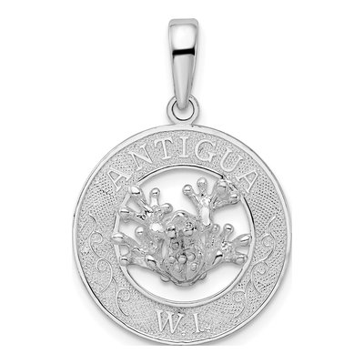 Sterling Silver Antigua W.i Circle Frog Pendant