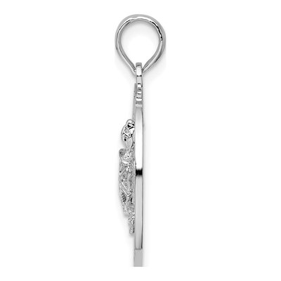 Sterling Silver Turtle Circle Pendant – view 3