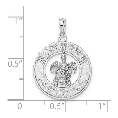 Sterling Silver Turtle Circle Pendant – view 5