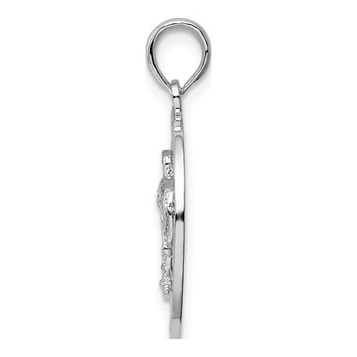 Sterling Silver Flamingo Circle Pendant – view 3