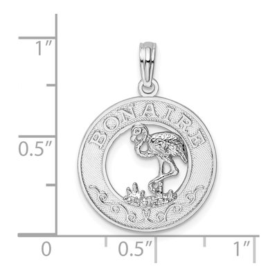 Sterling Silver Flamingo Circle Pendant – view 5