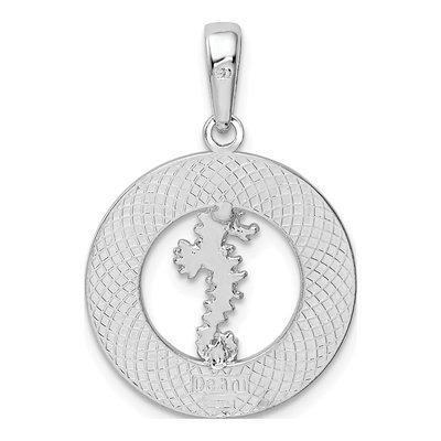 Sterling Silver Seahorse Circle Pendant – view 4