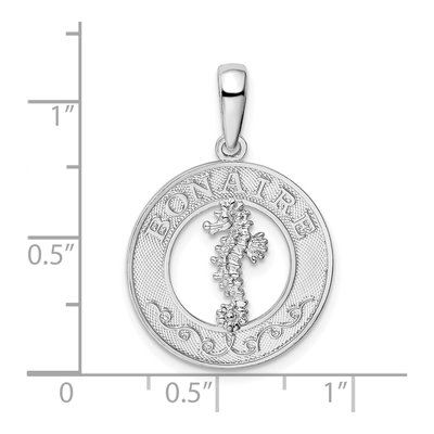 Sterling Silver Seahorse Circle Pendant – view 5