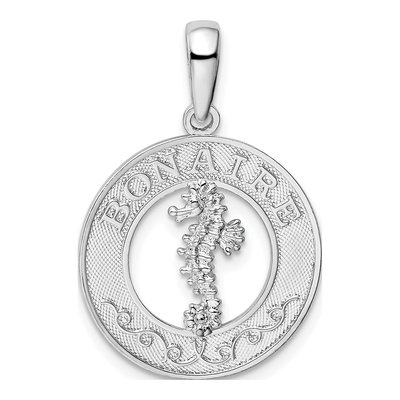 Sterling Silver Seahorse Circle Pendant