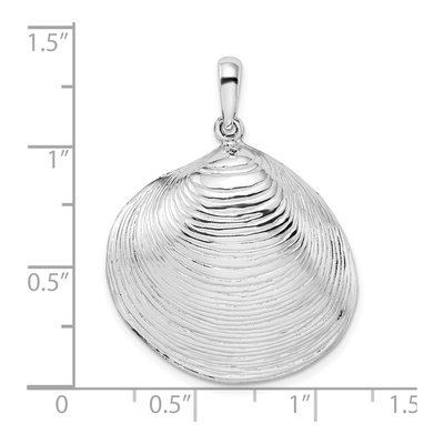 Sterling Silver 3D Clam Shell Pendant – view 5
