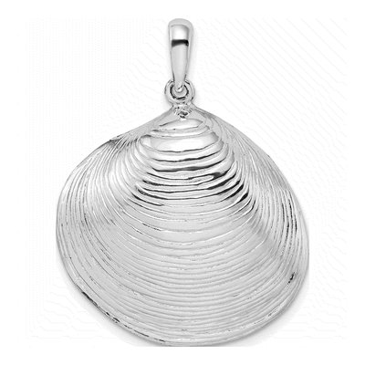 Sterling Silver 3D Clam Shell Pendant