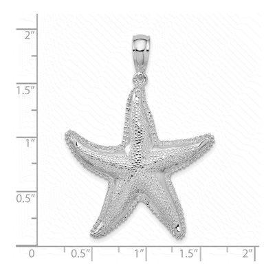 Sterling Silver Textured Starfish Pendant – view 5