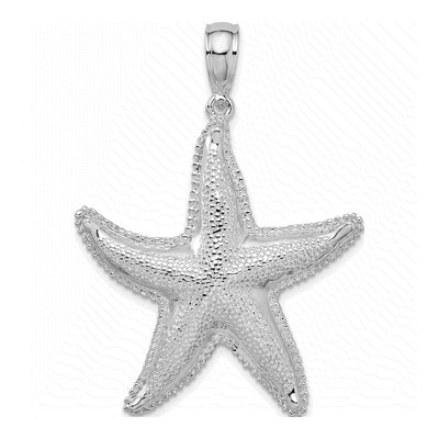 Sterling Silver Textured Starfish Pendant