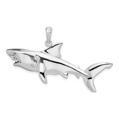 Sterling Silver 3D Shark Pendant – view 4