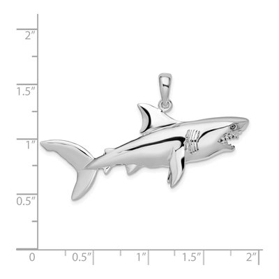 Sterling Silver 3D Shark Pendant – view 5