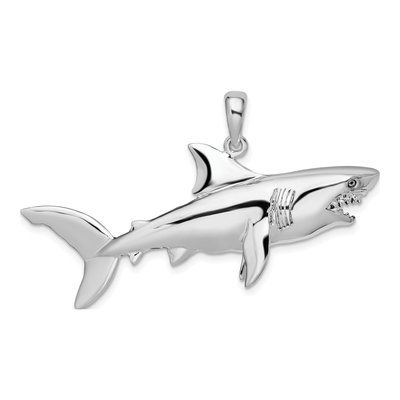 Sterling Silver 3D Shark Pendant