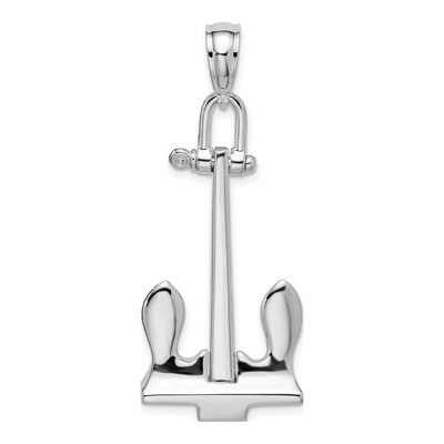 Sterling Silver 3D Moveable Anchor Pendant – view 4