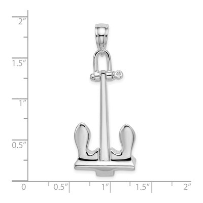 Sterling Silver 3D Moveable Anchor Pendant – view 5
