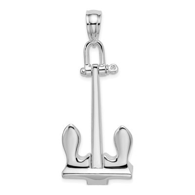 Sterling Silver 3D Moveable Anchor Pendant