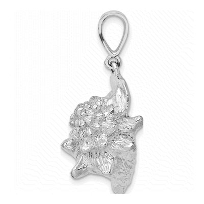 Sterling Silver 3D Conch Shell Pendant – view 3